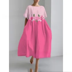 Springsummer Stylish Loose-fitting Casual Short-sleeve Dress - Bj1410992838731-2Xl - View 1