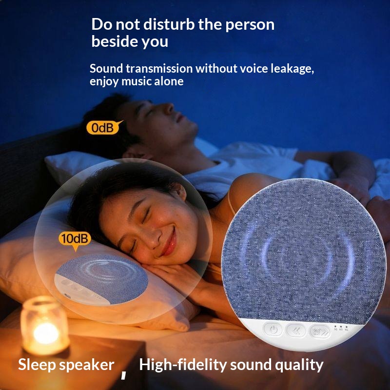 Ultra-Thin White Noise Bluetooth Speaker for Pillow - Wireless Sleep Aid Device with Soothing Sounds for Bedtime Relaxation