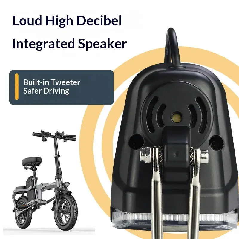 LED Foldable Electric Bike Headlight With Horn