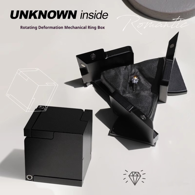 Creative Mechanical Transforming Cube Jewelry Organizer