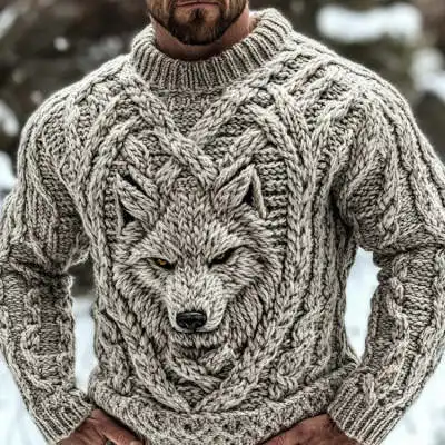 Mens Loose-Fit Long-Sleeve Pullover Hoodie