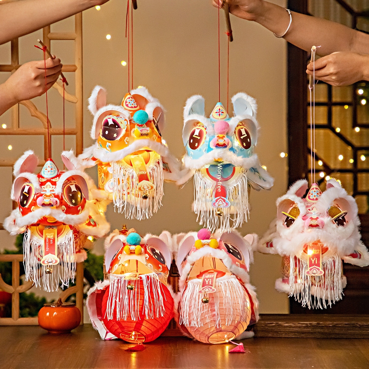 New Year National Trend Lion Dance Lantern DIY Craft Kit For Handmade Projects