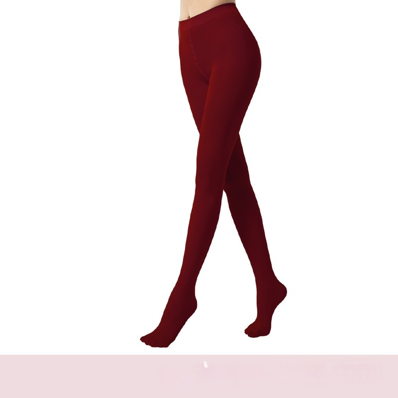 Anti-laddering Velvet 70D Navy Bright Pink And Burgundy Thin Base Tights For Fall