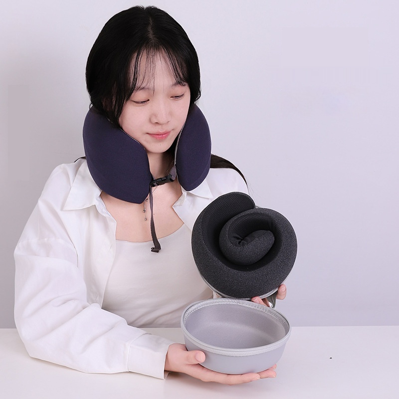 Portable EVA Storage Box And Memory Foam U-Shaped Pillow Set