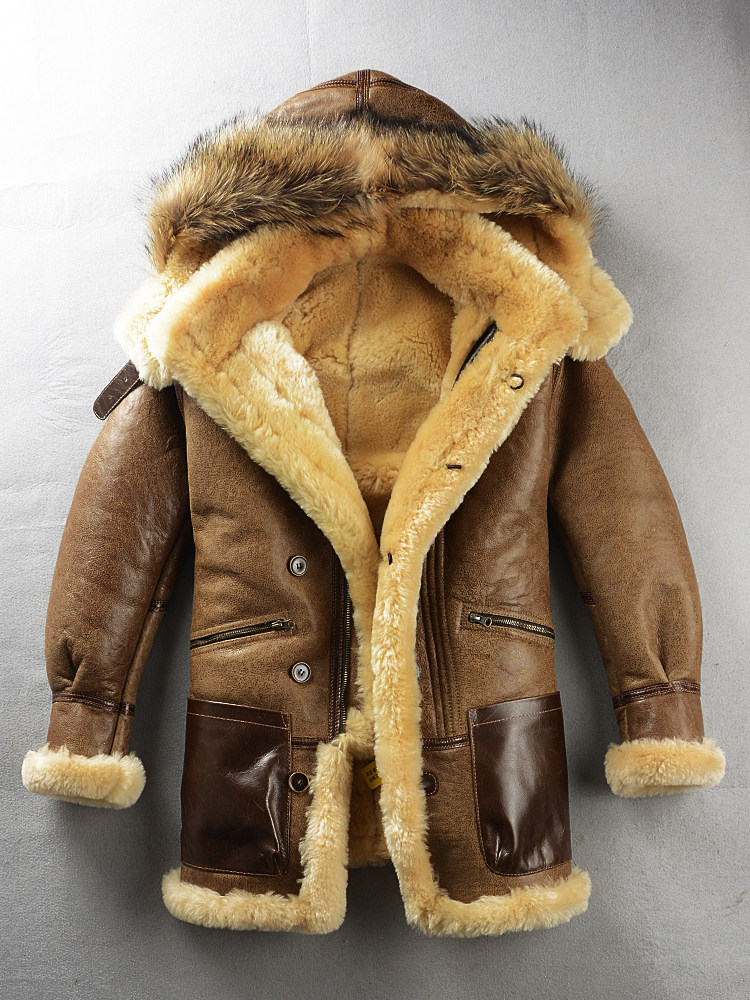 Multi-pocket Thick Long-haired Fur Leather Coat
