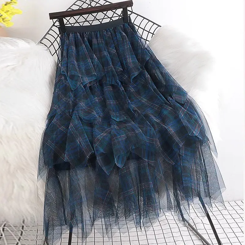 A-line Tutu Cake Fairy Tulle Skirt - Blue