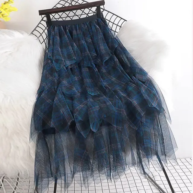 A line Tutu Cake Fairy Tulle Skirt Blue - Shop at LoveMi