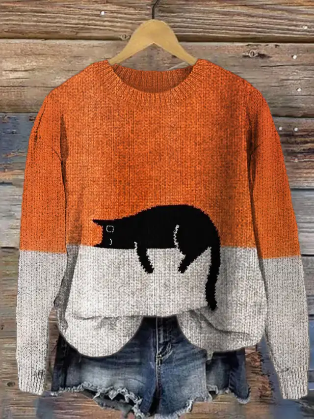 Thick Needle Digital Printing 3D Round Neck Sweater 3Style Xl - Shop at LoveMi