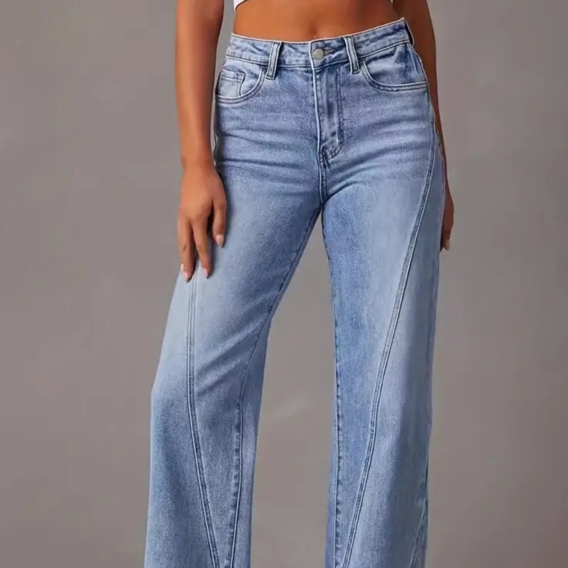 Straight-leg Stretch Jeans In Soft Blue Denim