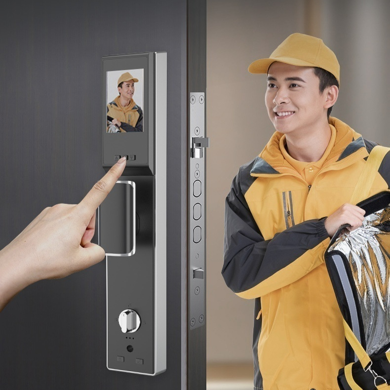 Fully Automatic Fingerprint Lock With A Video Peephole For Home Security Doors