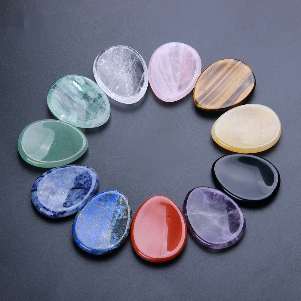 Natural Semi-precious Rose Quartz And Amethyst Massage Stone