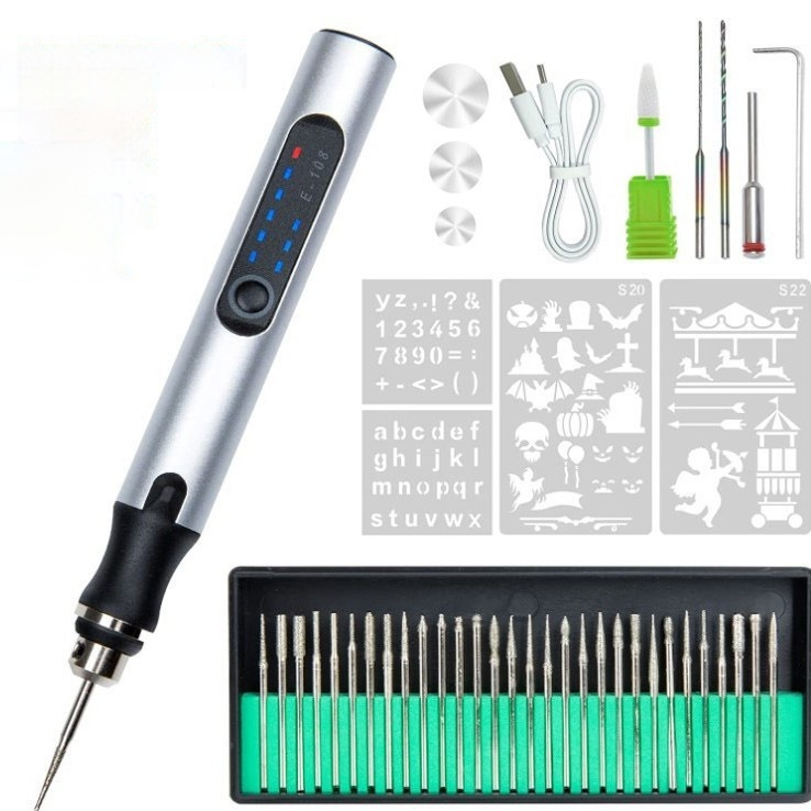 42V Dual-Use Speed-Adjustable Micro Carving Electric Grinder Kit With Charging And Plug-In Options