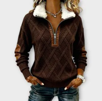 Half zip Pullover Hoodie For Outdoor Use Brown - Shop at LoveMi