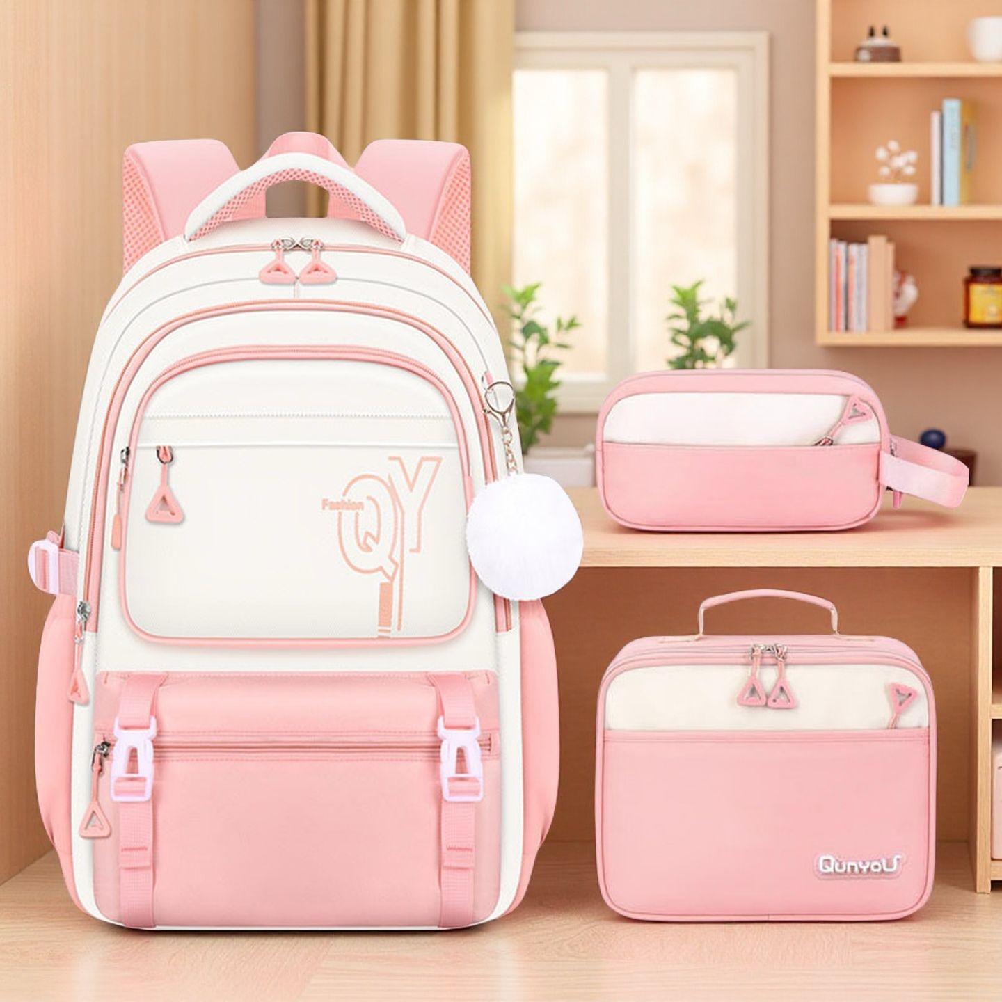 New Stylish Elementary School Backpack Cute Kids Backpack  Casual 3  piece Set