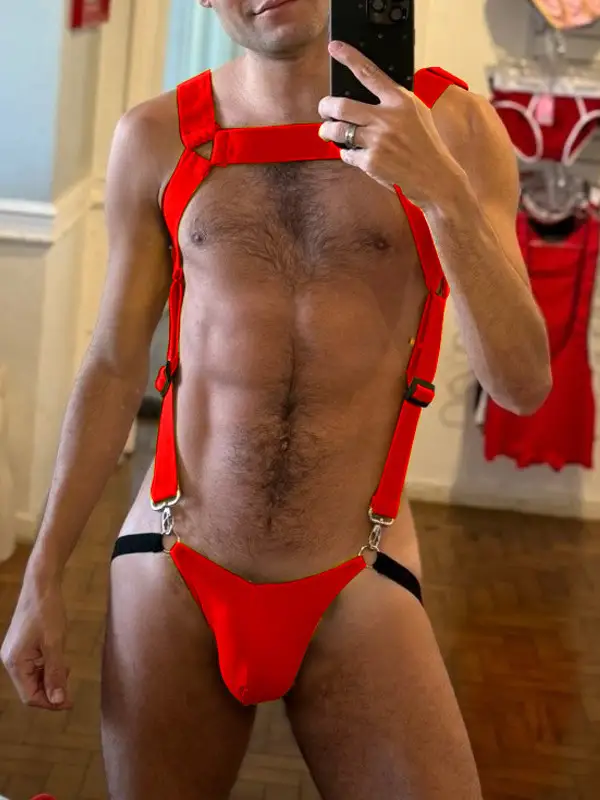 Men's Solid Color Casual Shoulder Strap Underwear