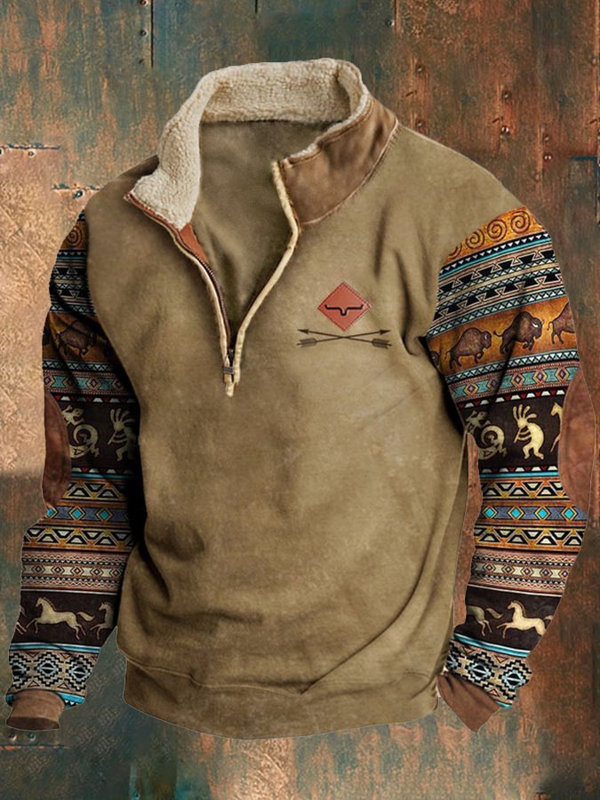 Men's Digital Print Long Sleeve Shirt