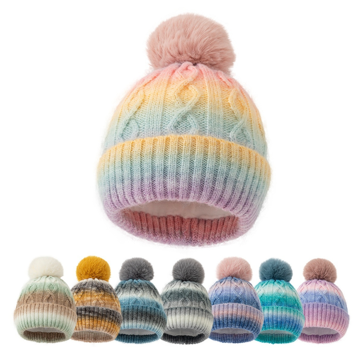 Womens Knitted Beanie In A Chic Minimalist Korean Style With A Pom-Pom Versatile And FashionForward