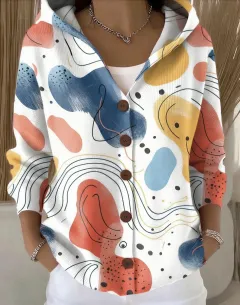 European And American Button-down Knit Hooded Cardigan Sweatshirt Jacket - Xklmkstcfs6453-4Xl - View 1