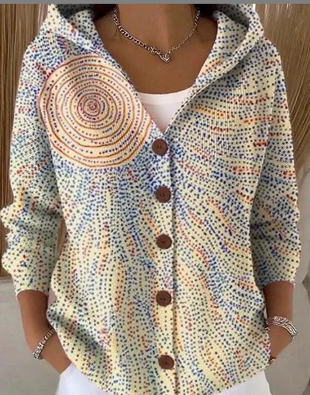 European And American Button down Knit Hooded Cardigan Sweatshirt Jacket Xklmkstcfsw14 4Xl - Shop at LoveMi
