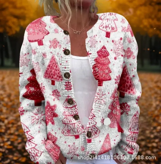 Womens Casual Printed Cardigan Jacket Top - Mwkscqfsa9881-Xl