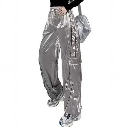 Womens Cargo Pants With Ankle Cuffs Autumn Fashion New Arrivals Silver - Shop at LoveMi