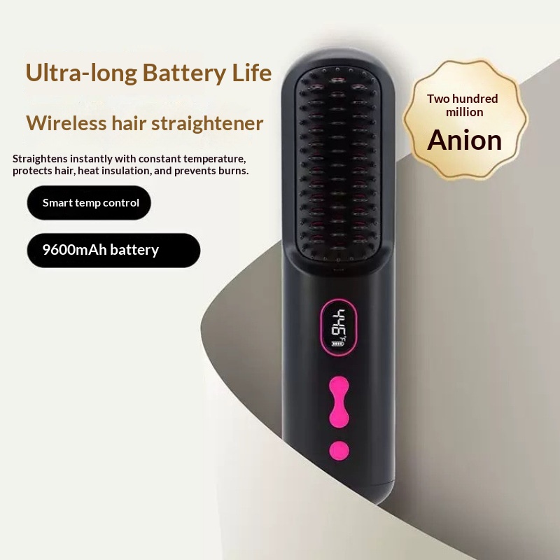 LCD Wireless Portable Hair Straightener Comb
