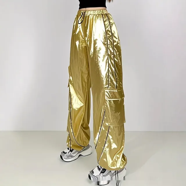 Womens Cargo Pants With Ankle Cuffs Autumn Fashion New Arrivals Gold - Shop at LoveMi