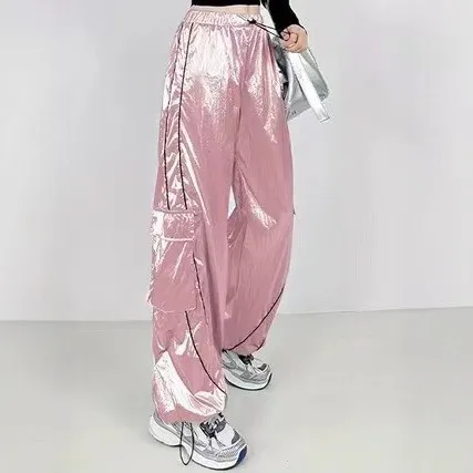 Womens Cargo Pants With Ankle Cuffs Autumn Fashion New Arrivals Pink - Shop at LoveMi