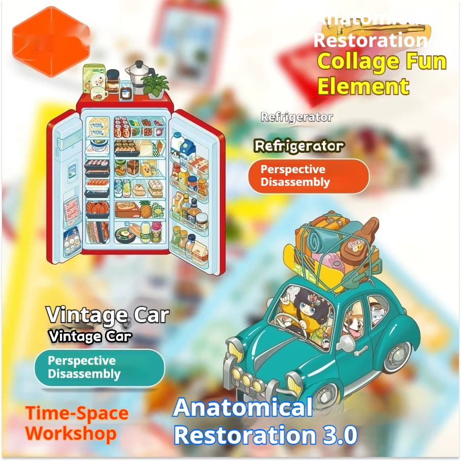 Time And Space Workshop Anatomical Reconstruction 3D Cute Puzzle Stickers