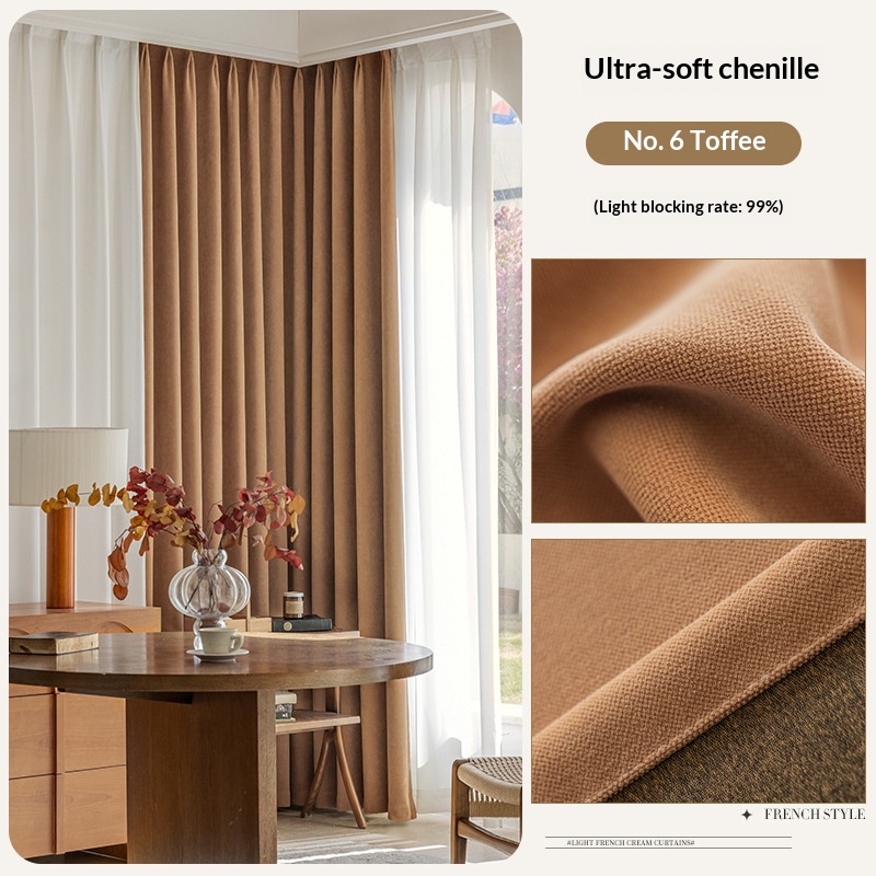 Milky-tea-colored Fully Blackout Nylon Curtains For A High-end Look In The Bedroom