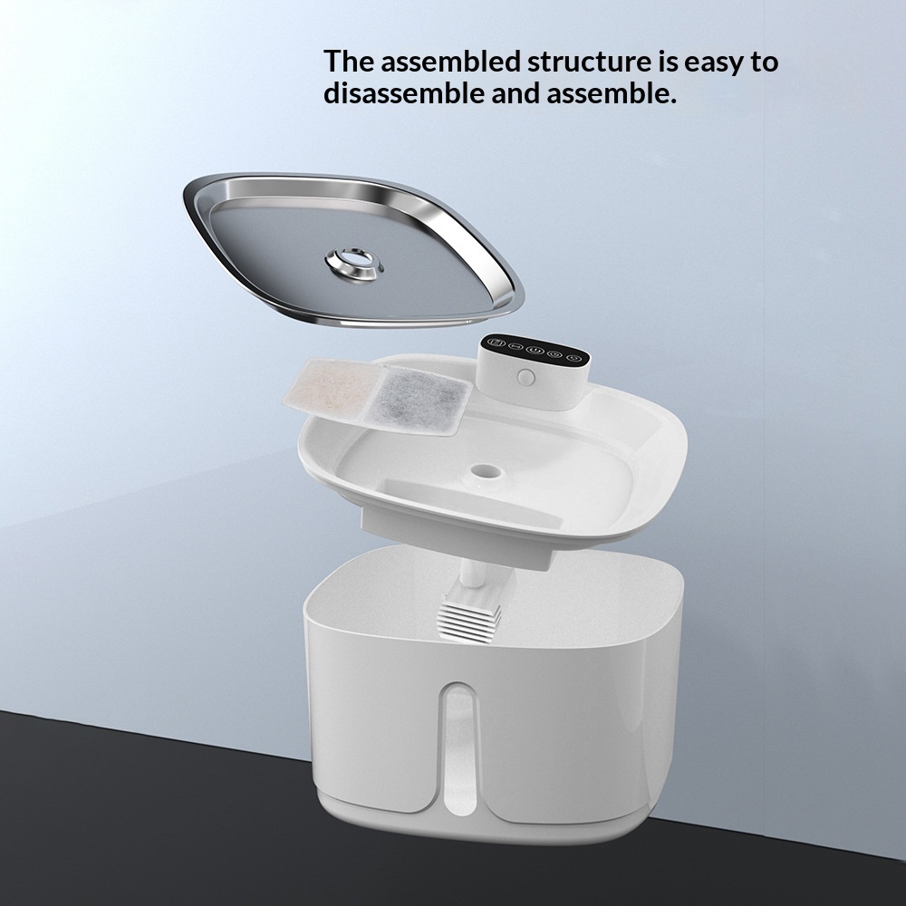 Smart Pet Water Fountain Wireless Stainless Steel Water Dispenser
