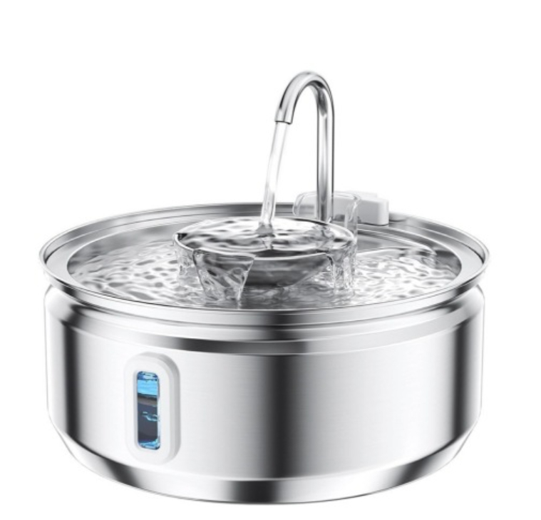 All Stainless Steel Pet Water Dispenser Round Runway Type Large Capacity Dogs And Cats Water Dispenser