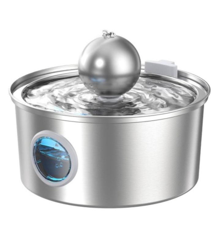 All Stainless Steel Pet Water Dispenser Round Runway Type Large Capacity Dogs And Cats Water Dispenser