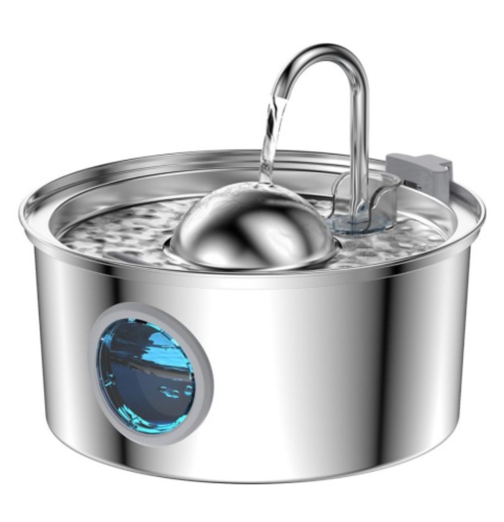 All Stainless Steel Pet Water Dispenser Round Runway Type Large Capacity Dogs And Cats Water Dispenser