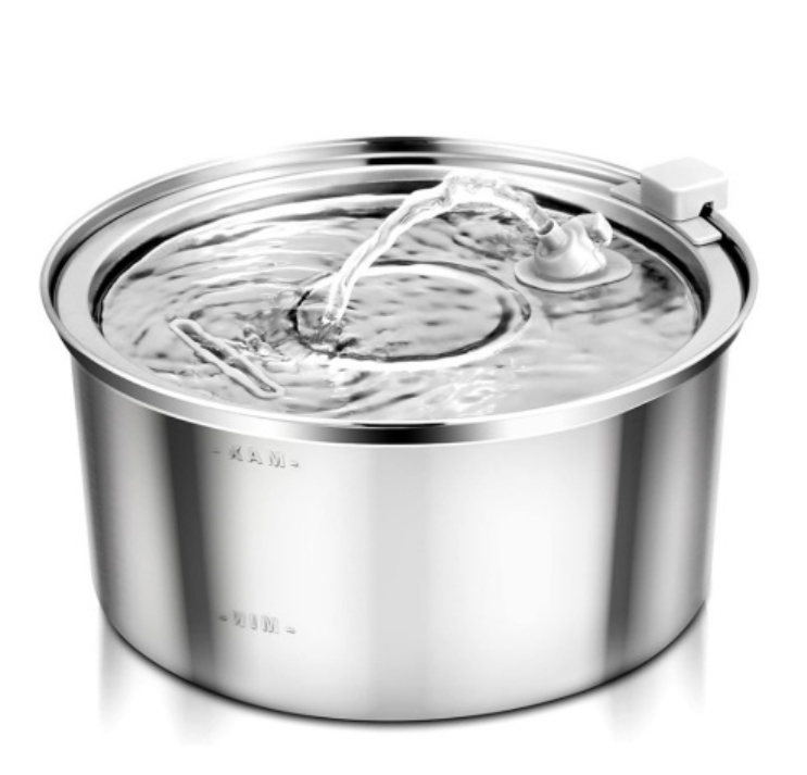 All Stainless Steel Pet Water Dispenser Round Runway Type Large Capacity Dogs And Cats Water Dispenser