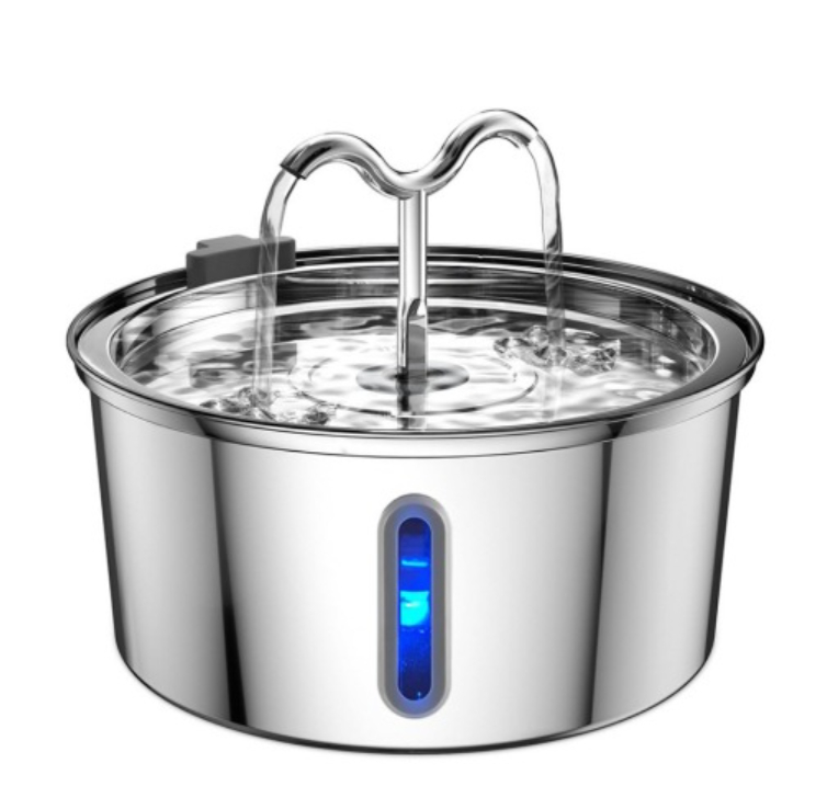 All Stainless Steel Pet Water Dispenser Round Runway Type Large Capacity Dogs And Cats Water Dispenser