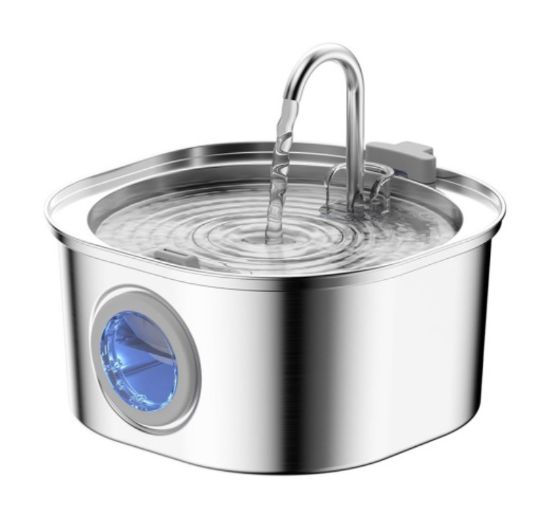 All Stainless Steel Pet Water Dispenser Round Runway Type Large Capacity Dogs And Cats Water Dispenser