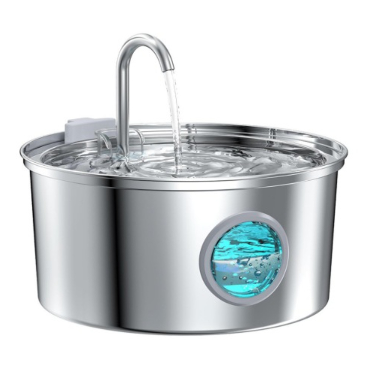 All Stainless Steel Pet Water Dispenser Round Runway Type Large Capacity Dogs And Cats Water Dispenser