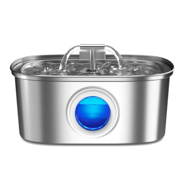 All Stainless Steel Pet Water Dispenser Round Runway Type Large Capacity Dogs And Cats Water Dispenser