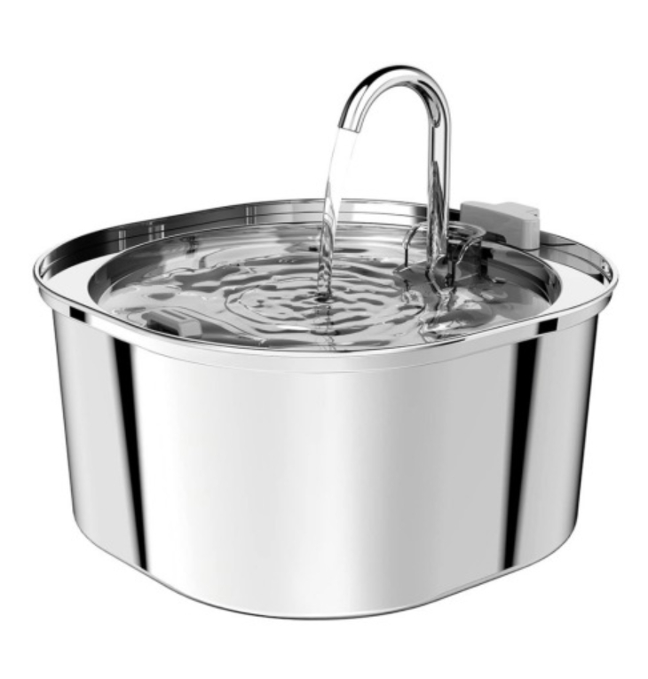 All Stainless Steel Pet Water Dispenser Round Runway Type Large Capacity Dogs And Cats Water Dispenser