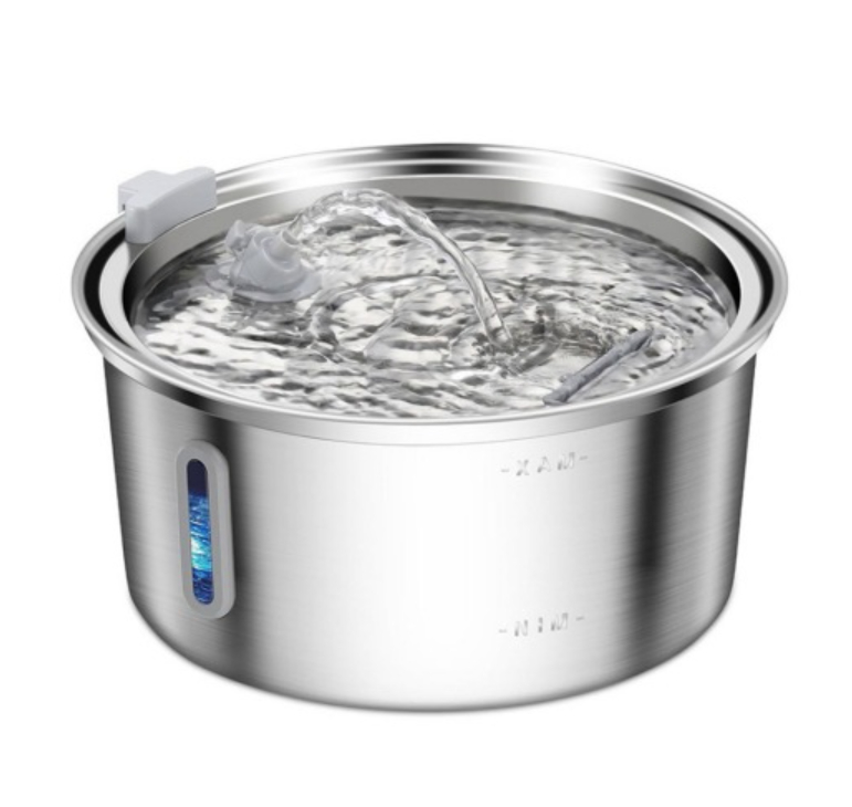 All Stainless Steel Pet Water Dispenser Round Runway Type Large Capacity Dogs And Cats Water Dispenser