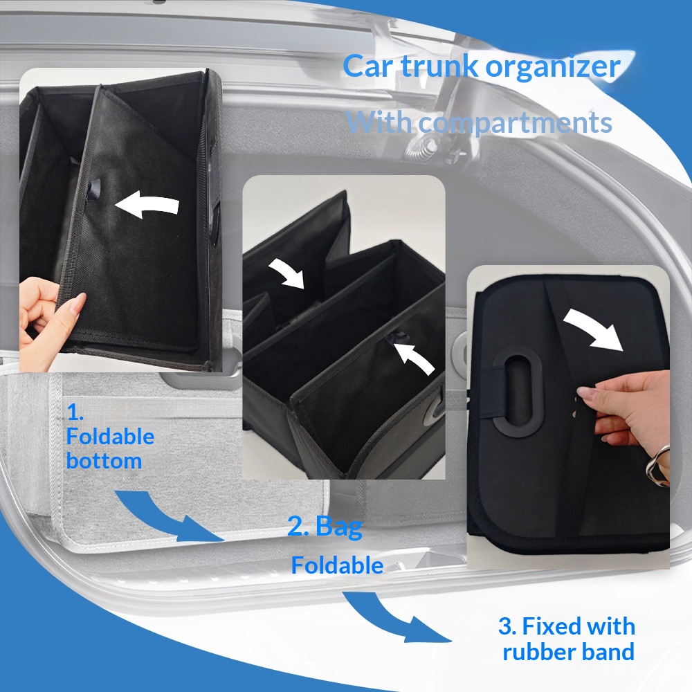 Oxford Cloth Foldable Bin Trunk Organizer Car Tailgate Storage Box 4