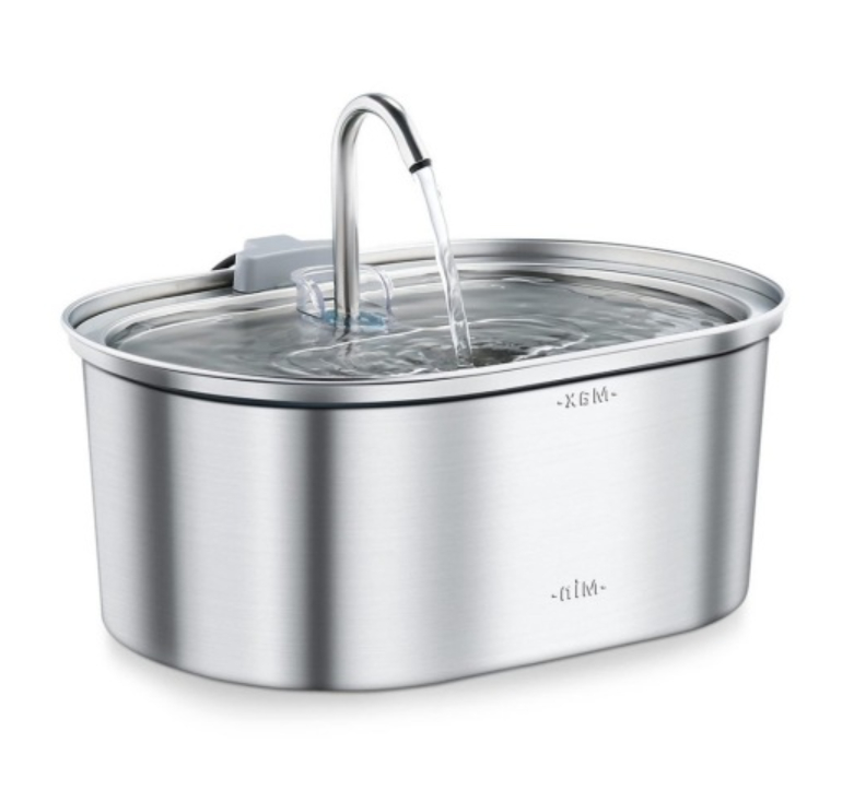 All Stainless Steel Pet Water Dispenser Round Runway Type Large Capacity Dogs And Cats Water Dispenser