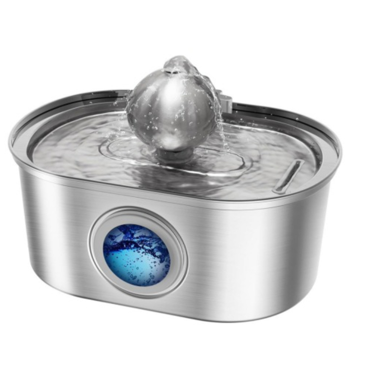 All Stainless Steel Pet Water Dispenser Round Runway Type Large Capacity Dogs And Cats Water Dispenser