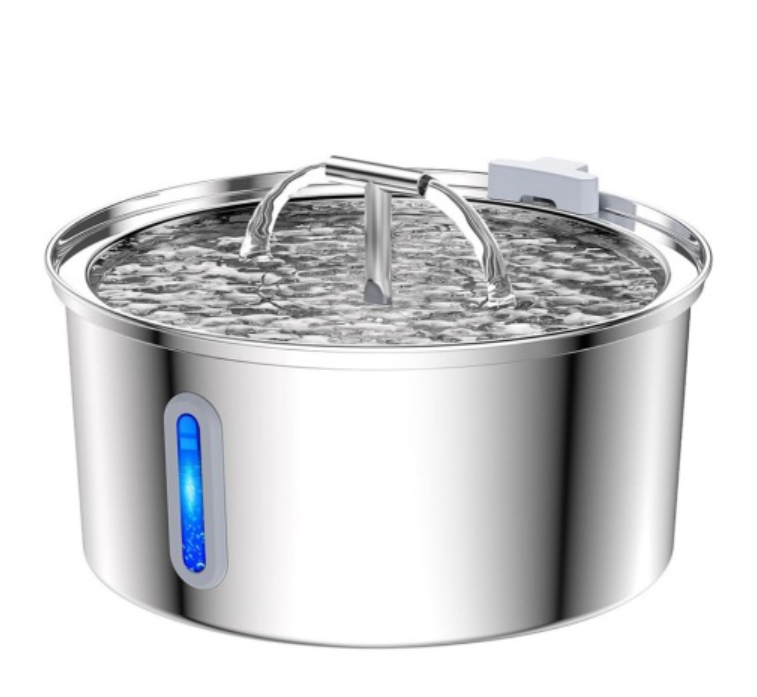 All Stainless Steel Pet Water Dispenser Round Runway Type Large Capacity Dogs And Cats Water Dispenser