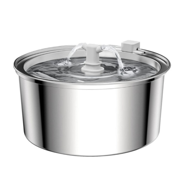 All Stainless Steel Pet Water Dispenser Round Runway Type Large Capacity Dogs And Cats Water Dispenser