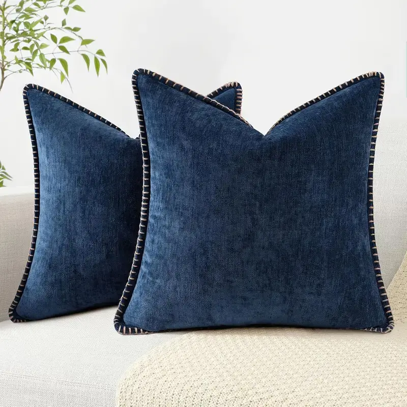 Chenille Triangular Needle Craft Throw Pillow Cover