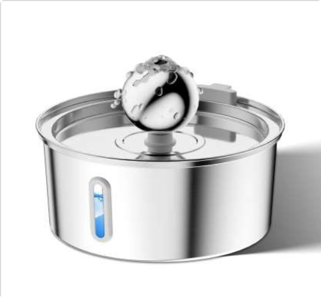 All Stainless Steel Pet Water Dispenser Round Runway Type Large Capacity Dogs And Cats Water Dispenser