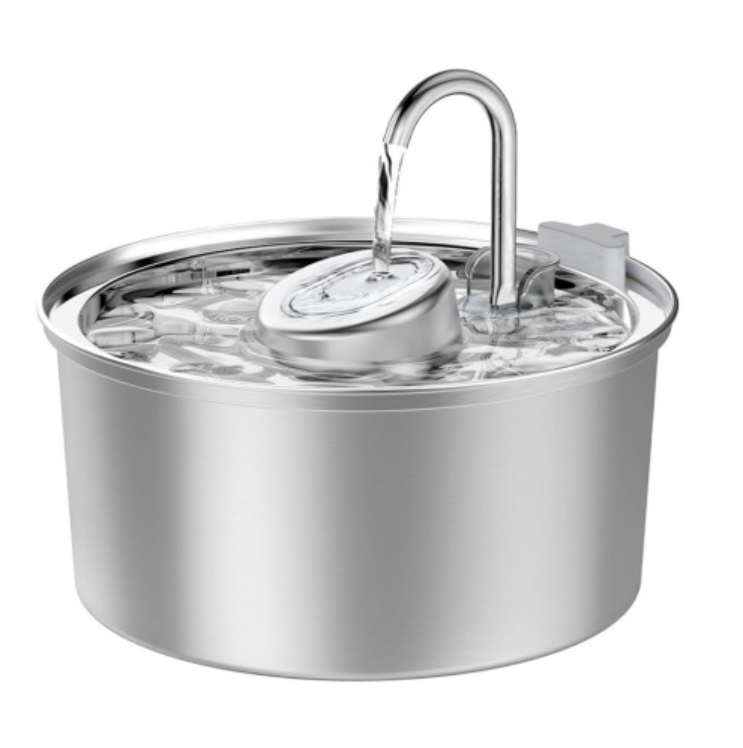 All Stainless Steel Pet Water Dispenser Round Runway Type Large Capacity Dogs And Cats Water Dispenser