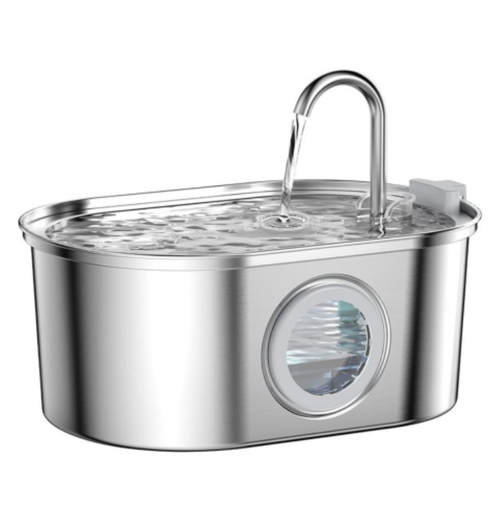 All Stainless Steel Pet Water Dispenser Round Runway Type Large Capacity Dogs And Cats Water Dispenser